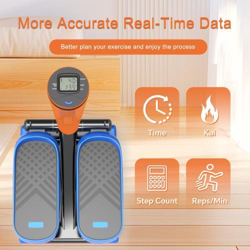 Home Office 330lb Weight Capacity Mini Stepper With Resistance Band And LCD Display