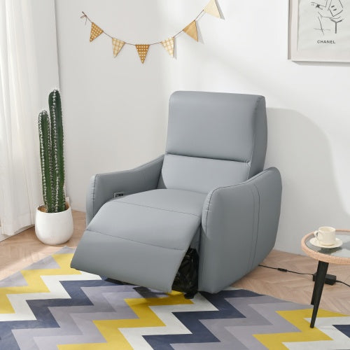 Wall Hugger Recliner,Power Recliner Chair,Electric Recliner For Living Room,PU Leather Reclining Armchair For Small Space,Reclining Sofa For Bedroom Apartment RV,with USB Port