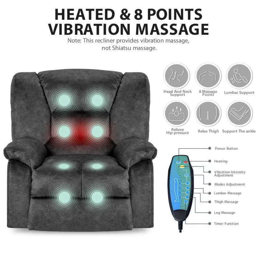 Living Room Recliner Chair Sofa With Massage And Heating