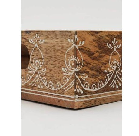 3 Piece Rectangle Wooden Trays Nested Natural Finish - Mango Wood Set