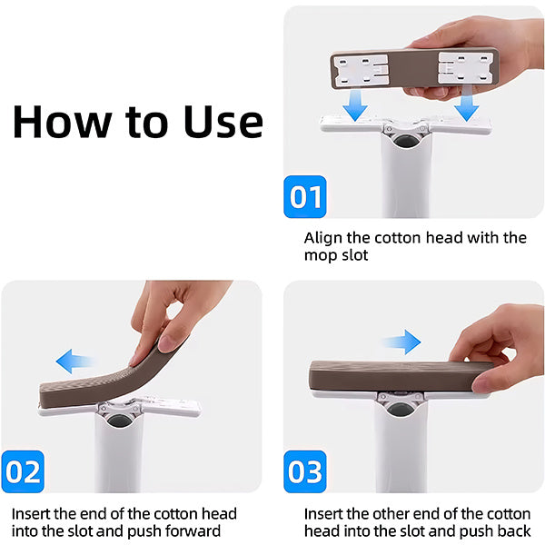 Mini Mop Portable Self-Squeeze Short Mop, Mini Lazy Hand Wash-Free Strong Absorbent Mop