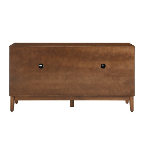 60.5 Mid Century Modern Sideboard Buffet Cabinet With Storage, TV Media Console Table, Storage Cabinet With 4 Doors Adjustable Shelves For Kitchen Dining Living Room Bedroom Entryway, Walnut