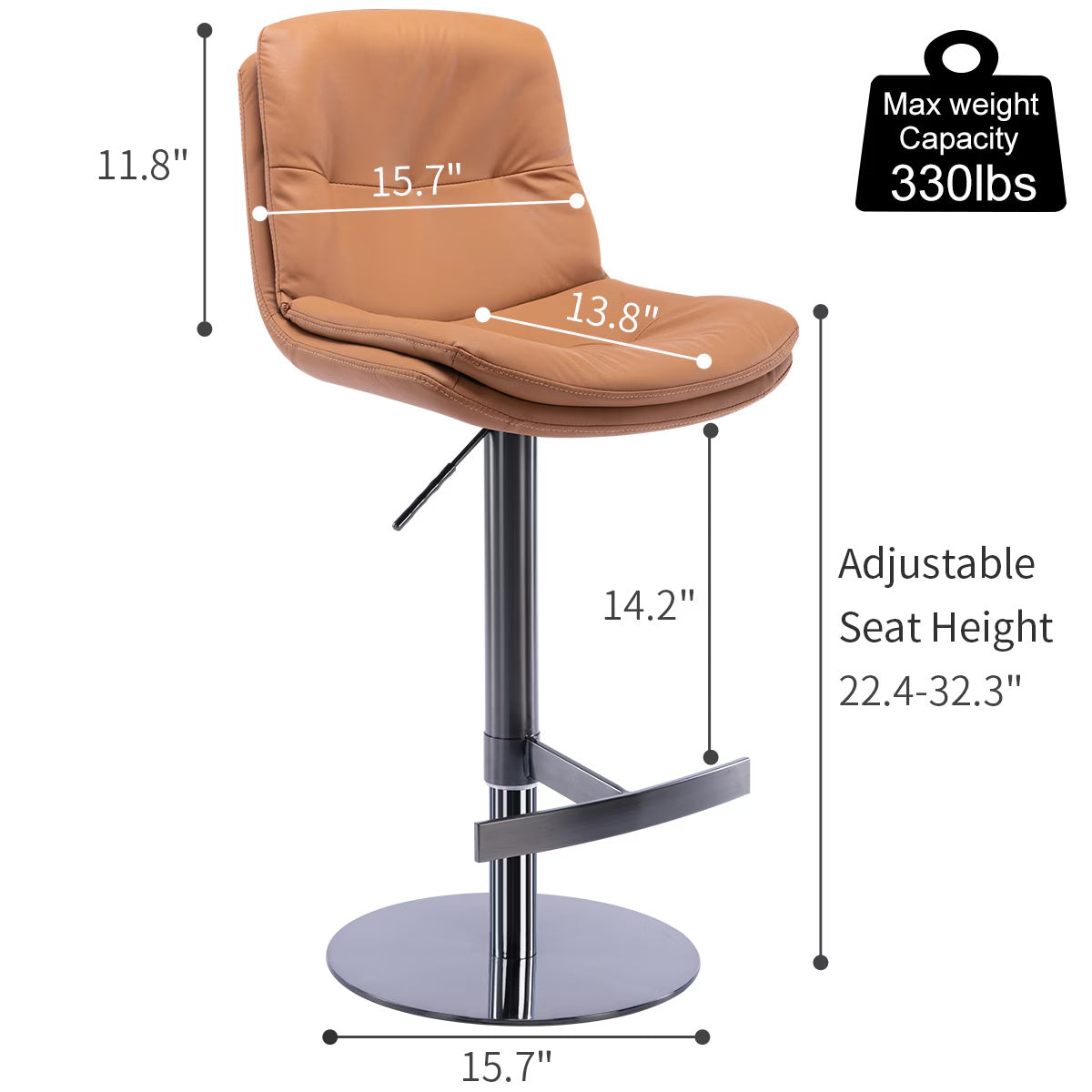 Metallic Leather Bar Stool