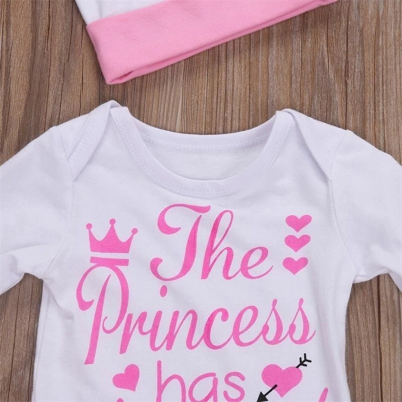 4PCS Newborn Kids Baby Girl Outfits Clothes Romper Bodysuit Pants Outfits Set