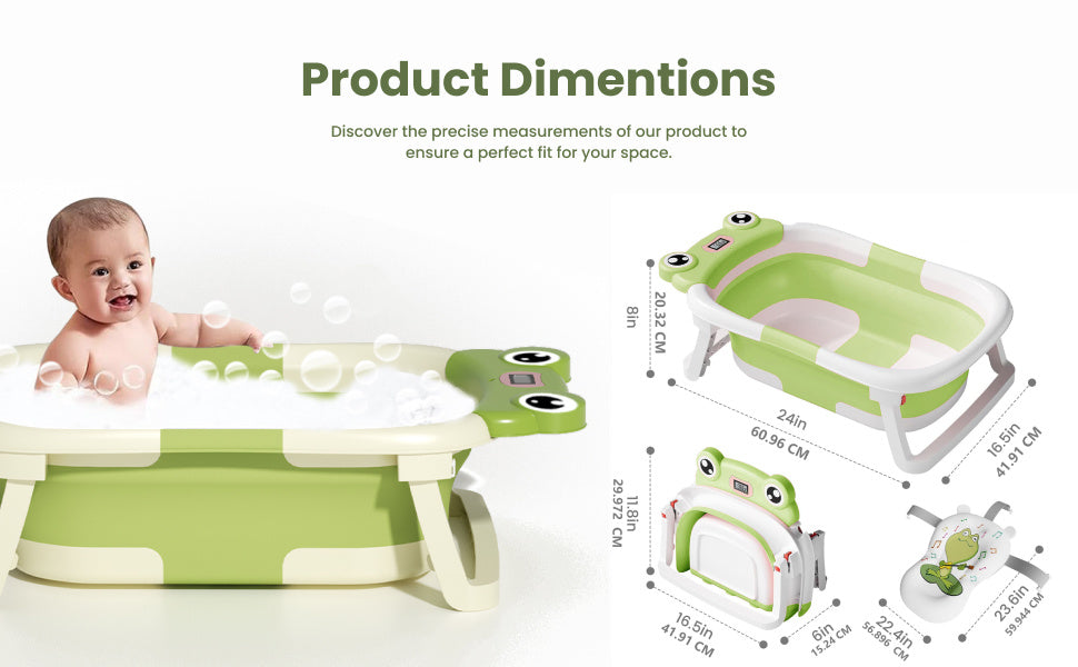 Collapsible Baby Bathtub , Foldable Baby Bath Tub With Soft Floating Cushion & Thermometer , Collapsible Portable Travel Baby Bath Tub With NoSlip Feets, Gray