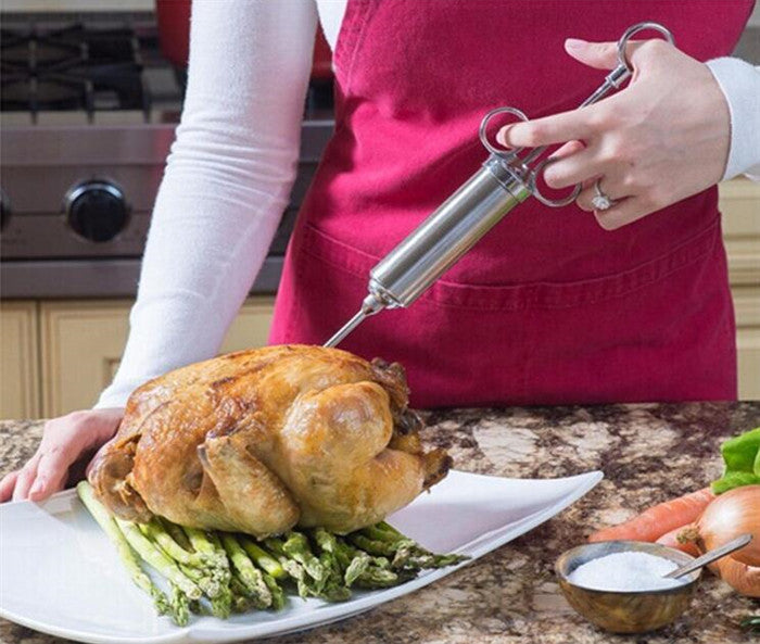 Stainless steel seasoning turkey steak syringe