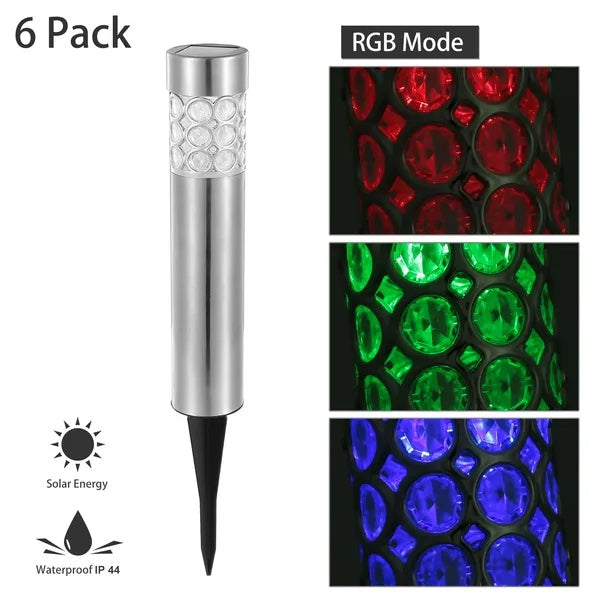 6 Pack Outdoor Solar Light IP44 Waterproof RGB Garden Lamp Landscape Lawn DEcor Light By Kacuyelin Boutique Store