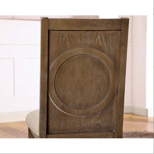 2 Oak Solid Wood Beige Fabric Restaurant Furniture Chairs