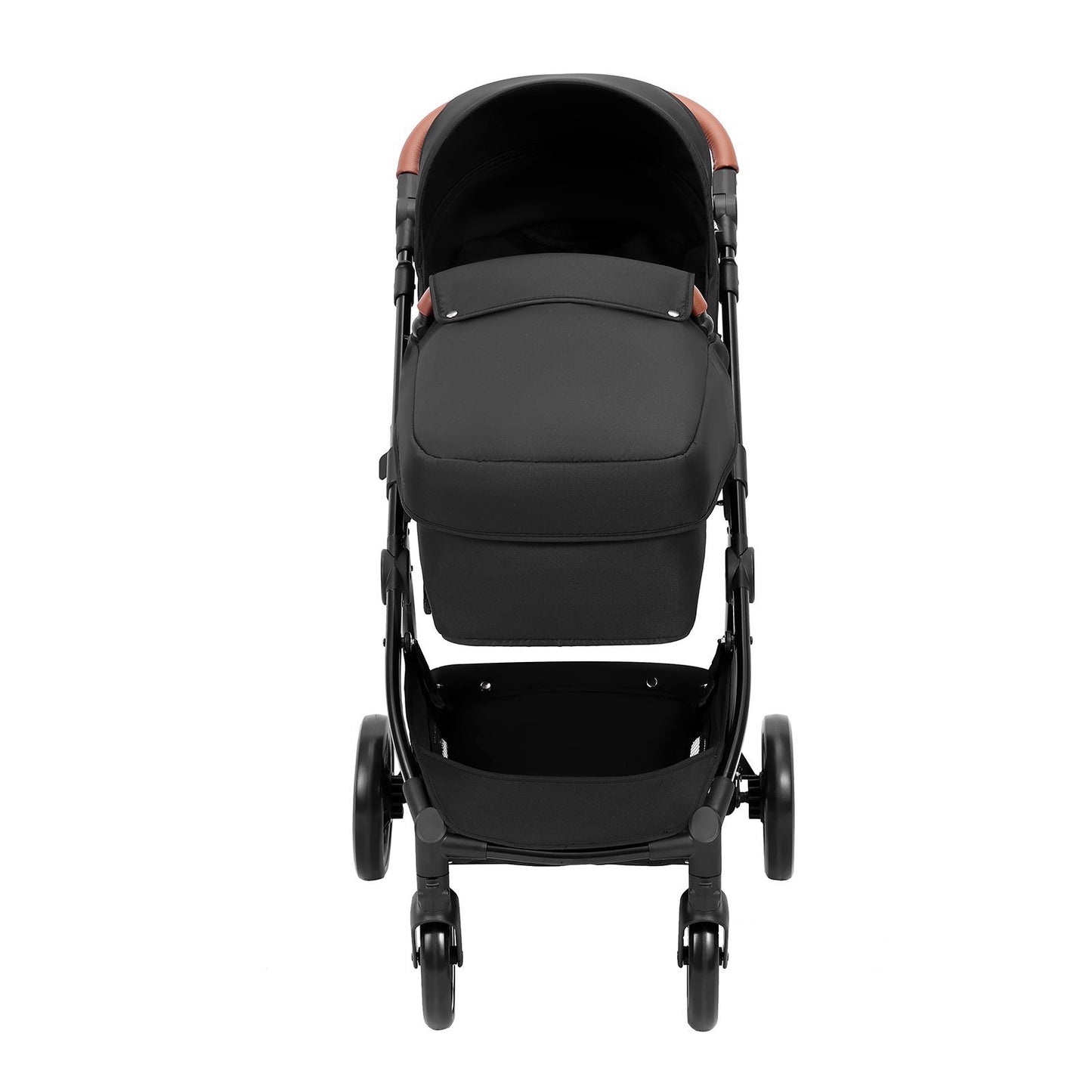 VEVOR Standard Baby Stroller, Infant Toddler Stroller With Bassinet, 3rd-Gear Adjustable Backrest Foldable & Reversible Seat, Carbon Steel Newborn Stroller With Leg Cover And Mesh Net, Black