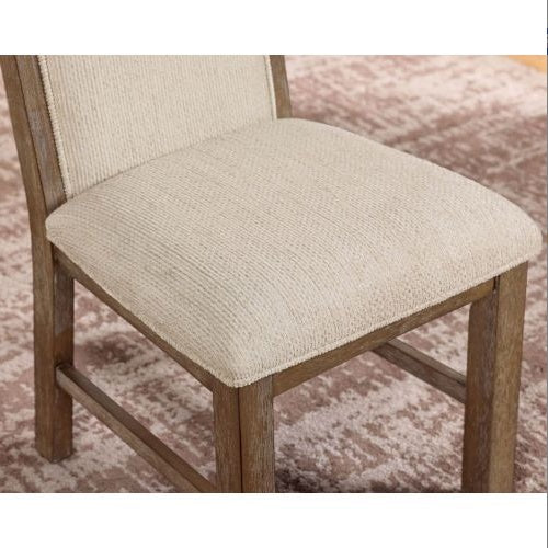 2 Oak Solid Wood Beige Fabric Restaurant Furniture Chairs