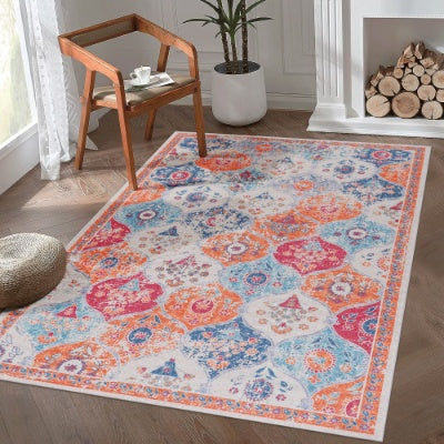 LOOM LUXE 5x8 Area Rug For Bedroom, Washable Rug, Low-Pile, Non-Slip, Non-Shedding, Foldable, Kid Pet Friendly - Area Rugs For Living Room, Bedroom, Kitchen Wedding Gift