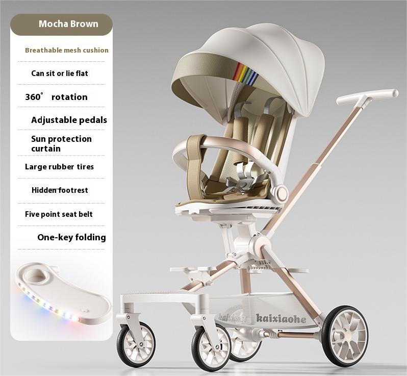 Four-wheel Children Infants Two-way Reclining Trolley Lightweight Folding