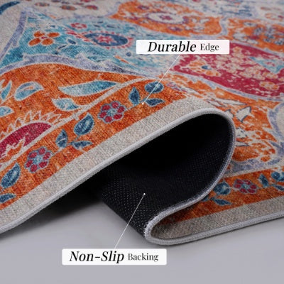LOOM LUXE 5x8 Area Rug For Bedroom, Washable Rug, Low-Pile, Non-Slip, Non-Shedding, Foldable, Kid Pet Friendly - Area Rugs For Living Room, Bedroom, Kitchen Wedding Gift