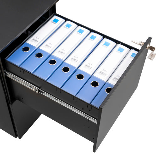 2 Drawer File Cabinet With Lock, Steel Mobile Filing Cabinet On Anti-tilt Wheels, Rolling Locking Office Cabinets Under Desk For Legal Letter Size