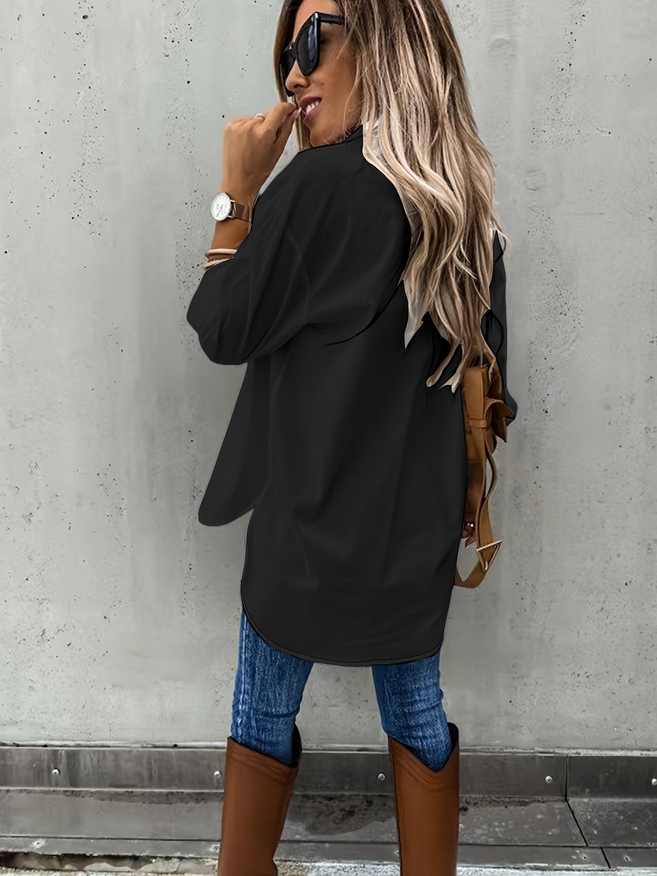 Large Size Two-piece Set Women's Long Sleeve Casual Shirt