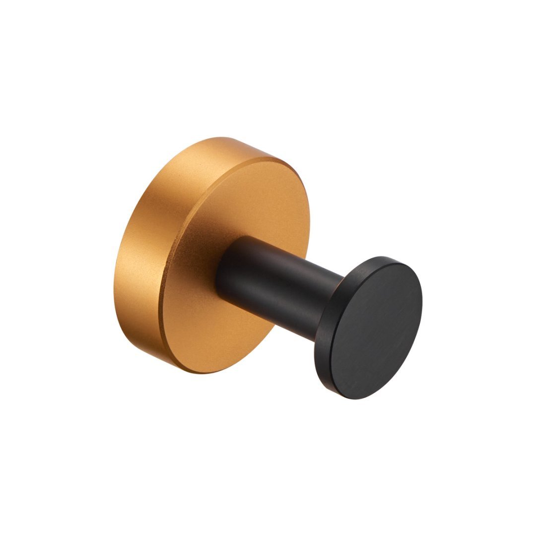 Round Base Wall Hanging Coat Hook With Screws- Black Gold Towel Hook, 4 Pack, For Entry Shoe Cabinet, Wardrobe Bathroom Bedroom Furniture Hardware