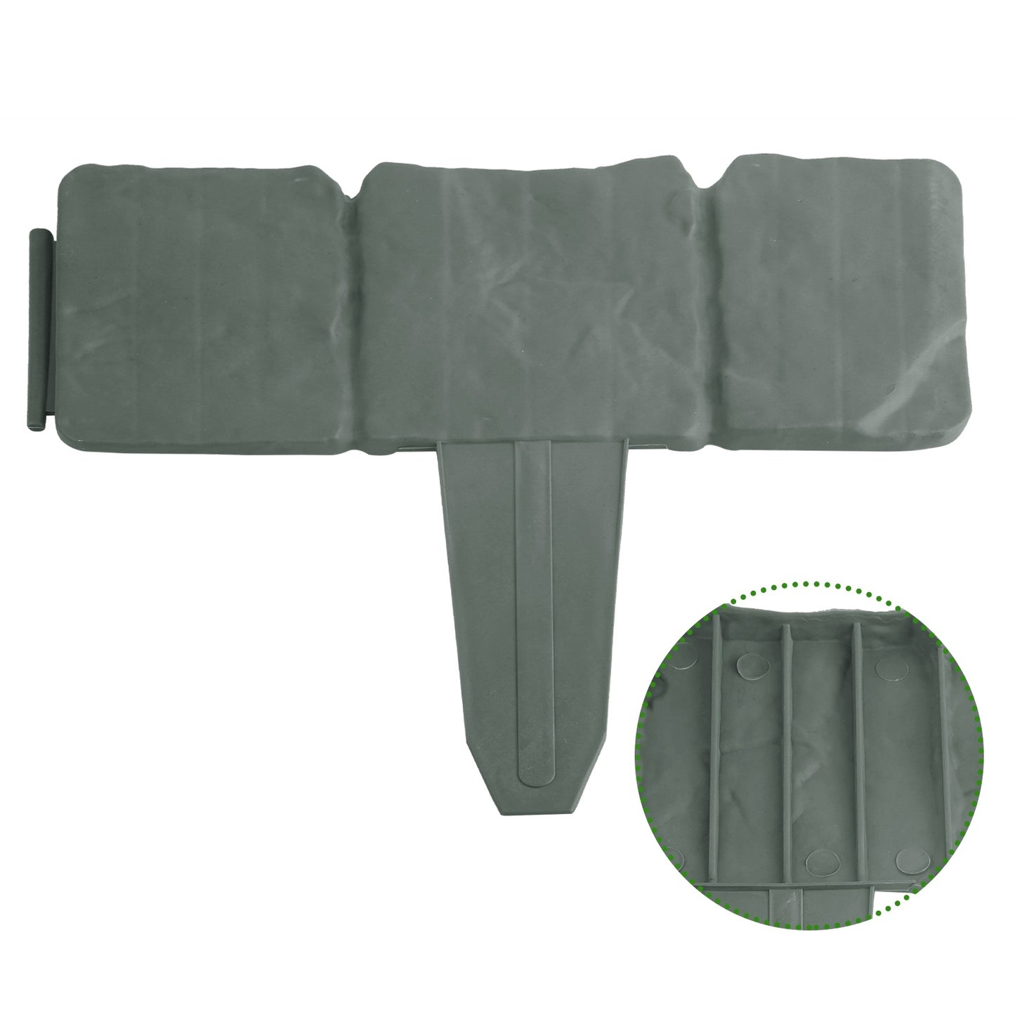 20 PCS Garden Edging Border,Imitation Stone Effect Garden Lawn Border,No Dig Flexible Lawn Edging And Flower Bed Border Grey