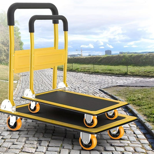Four-wheel Folding Household Trolley, Silent Rubber Wheels And Foldable Plastic Wheels, Durable And Portable, Suitable For Cargo Handling And Moving