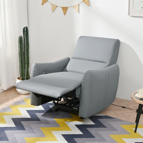 Wall Hugger Recliner,Power Recliner Chair,Electric Recliner For Living Room,PU Leather Reclining Armchair For Small Space,Reclining Sofa For Bedroom Apartment RV,with USB Port