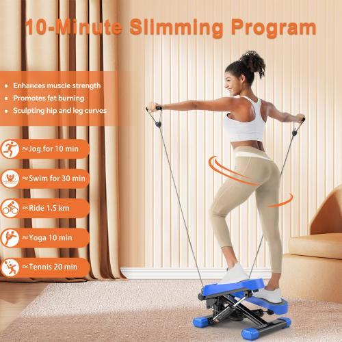 Home Office 330lb Weight Capacity Mini Stepper With Resistance Band And LCD Display
