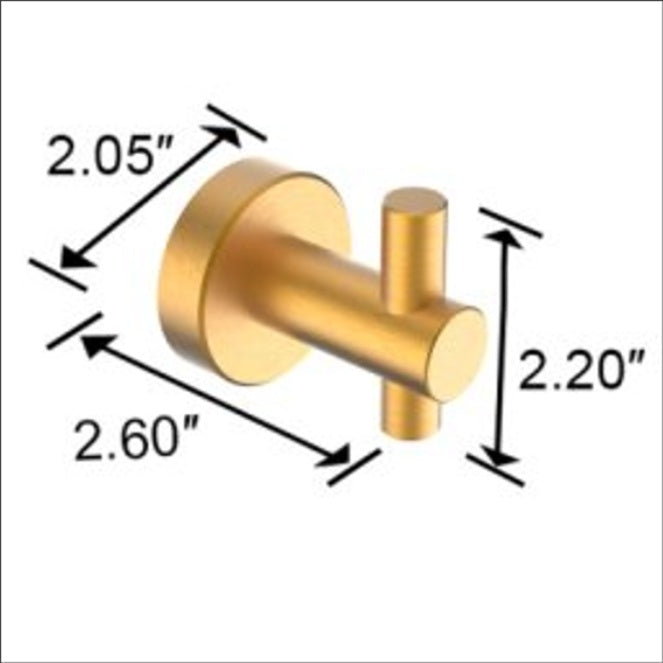 Round Base Wall Hanging Hook With Screws- Brushed Gold Hook, 4 Pack, For Entry Shoe Cabinet, Wardrobe Bathroom Bedroom Furniture Hardware
