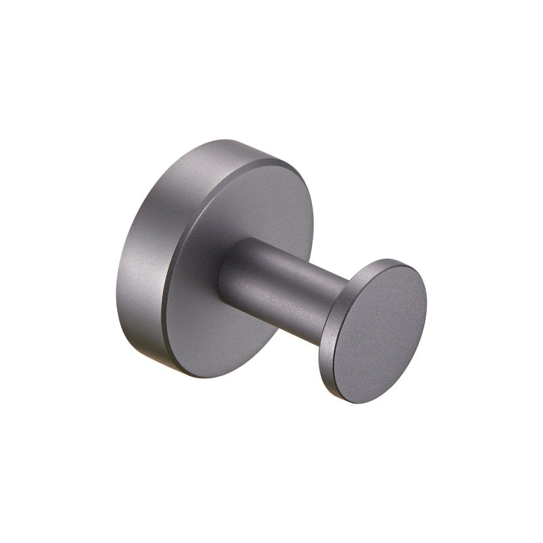 Round Base Wall Hanging Coat Hook With Screws- Gun Grey Towel Hook, 2 Pack, For Entry Shoe Cabinet, Wardrobe Bathroom Bedroom Furniture Hardware