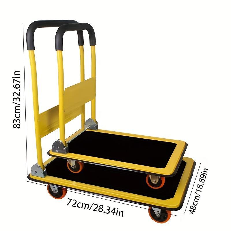 Four-wheel Folding Household Trolley, Silent Rubber Wheels And Foldable Plastic Wheels, Durable And Portable, Suitable For Cargo Handling And Moving