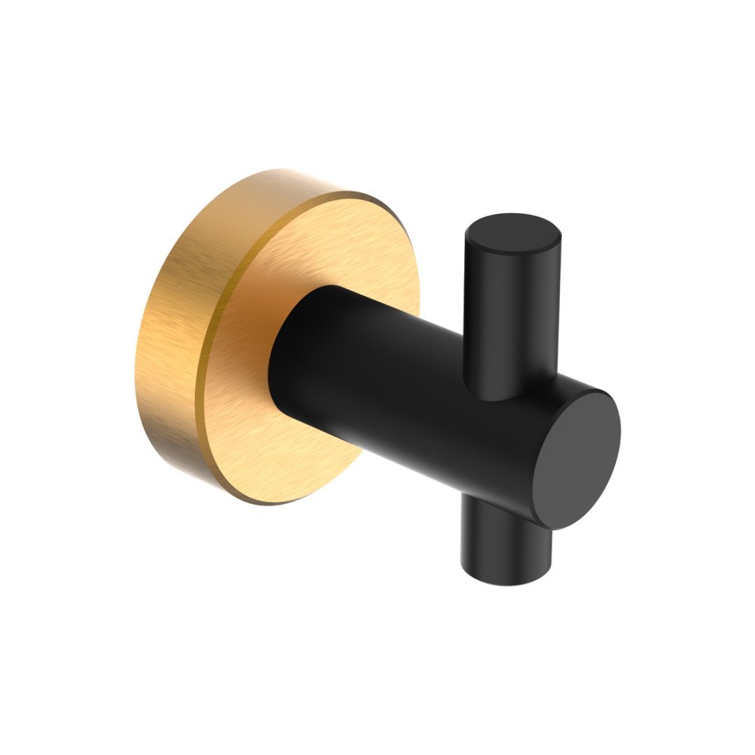 Round Base Wall Hanging Hook With Screws- Black Gold Hook, 4 Pack, For Entry Shoe Cabinet, Wardrobe Bathroom Bedroom Furniture Hardware