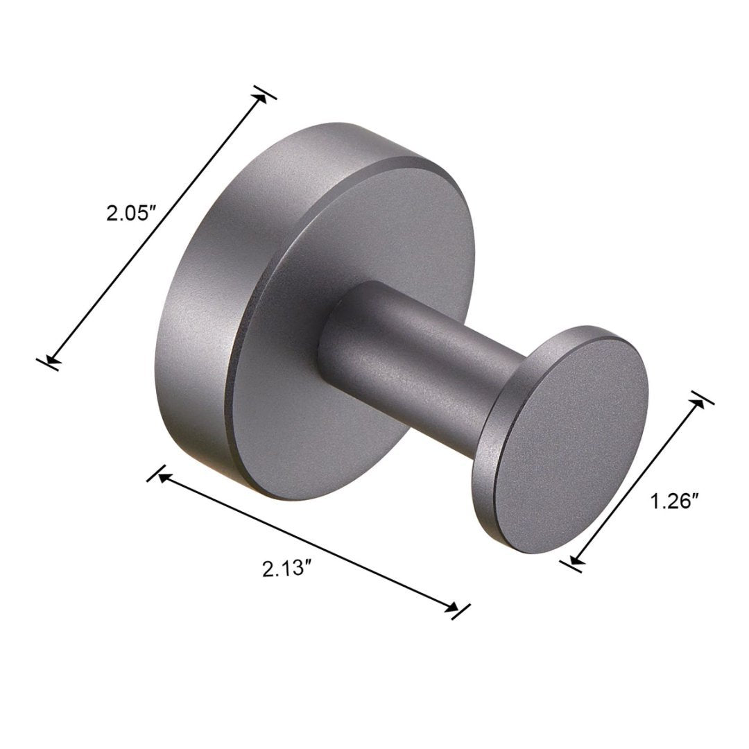 Round Base Wall Hanging Coat Hook With Screws- Gun Grey Towel Hook, 2 Pack, For Entry Shoe Cabinet, Wardrobe Bathroom Bedroom Furniture Hardware