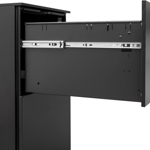 2 Drawer File Cabinet With Lock, Steel Mobile Filing Cabinet On Anti-tilt Wheels, Rolling Locking Office Cabinets Under Desk For Legal Letter Size