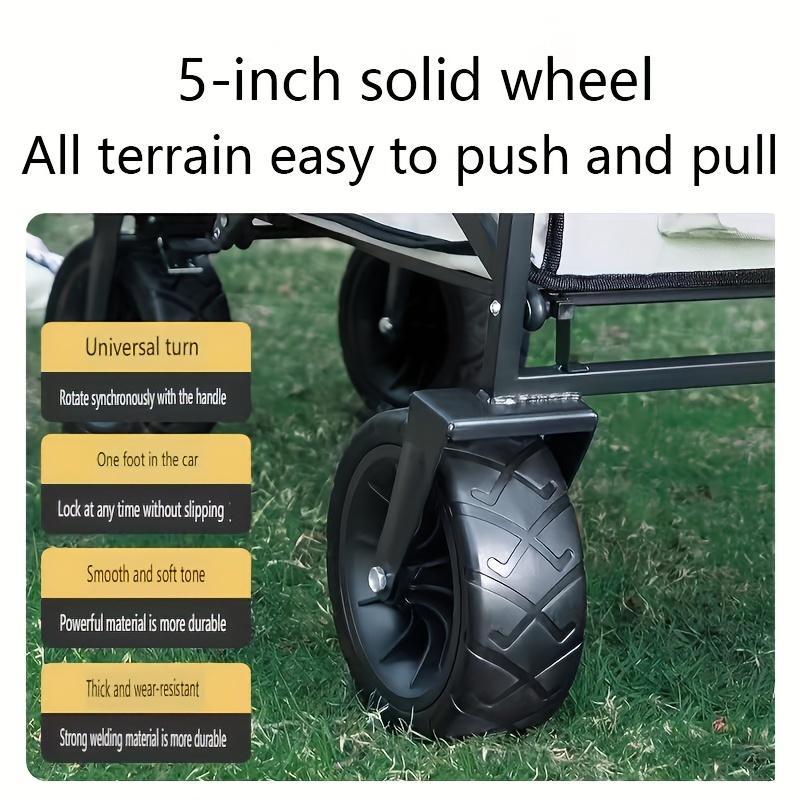 Heavy Duty Folding Multipurpose Camping Trolley - Multipurpose Camping And Beach Trolley - Durable Folding Design For Outdoor Adventures, Garden Picnics And All-terrain Smooth Mobility
