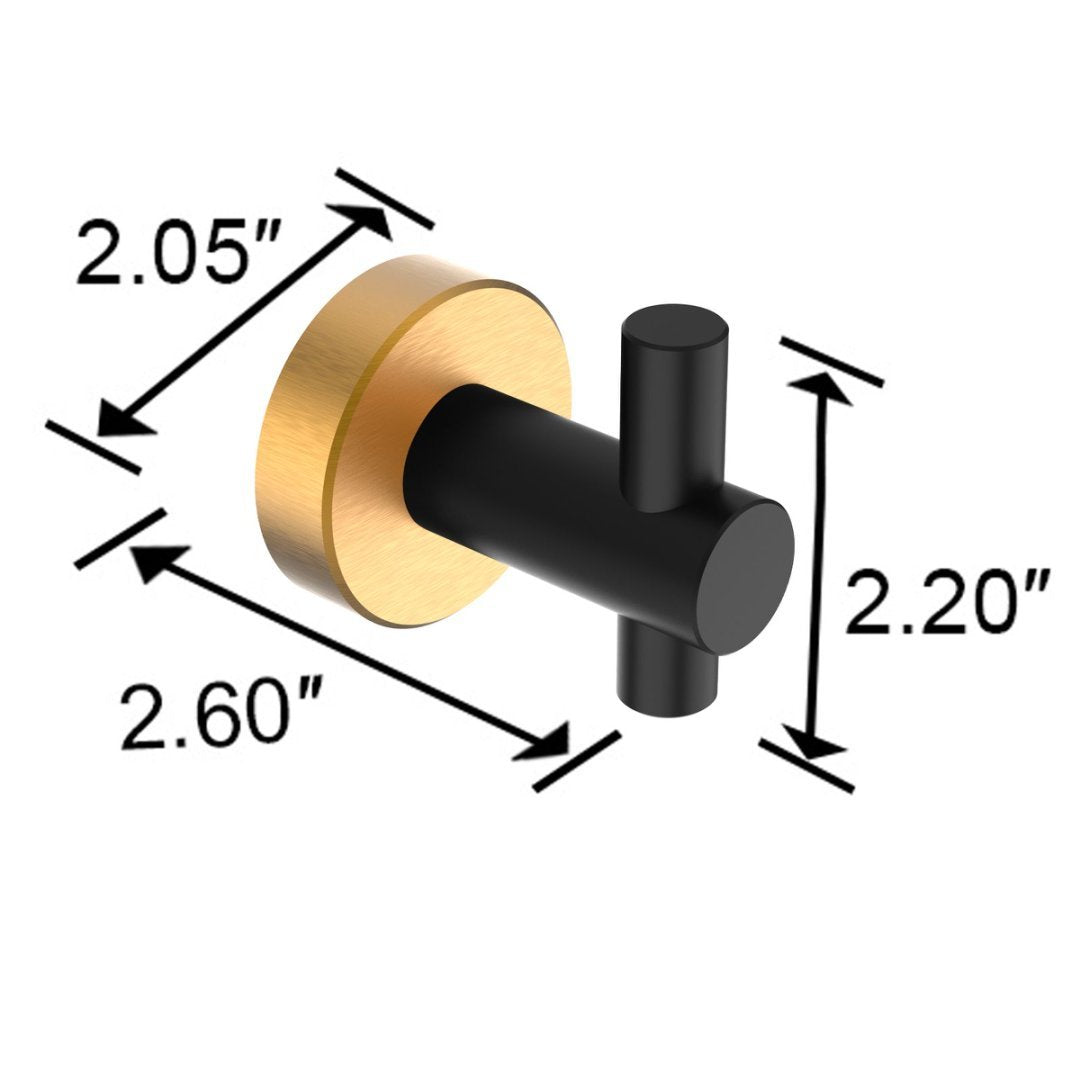 Round Base Wall Hanging Hook With Screws- Black Gold Hook, 4 Pack, For Entry Shoe Cabinet, Wardrobe Bathroom Bedroom Furniture Hardware