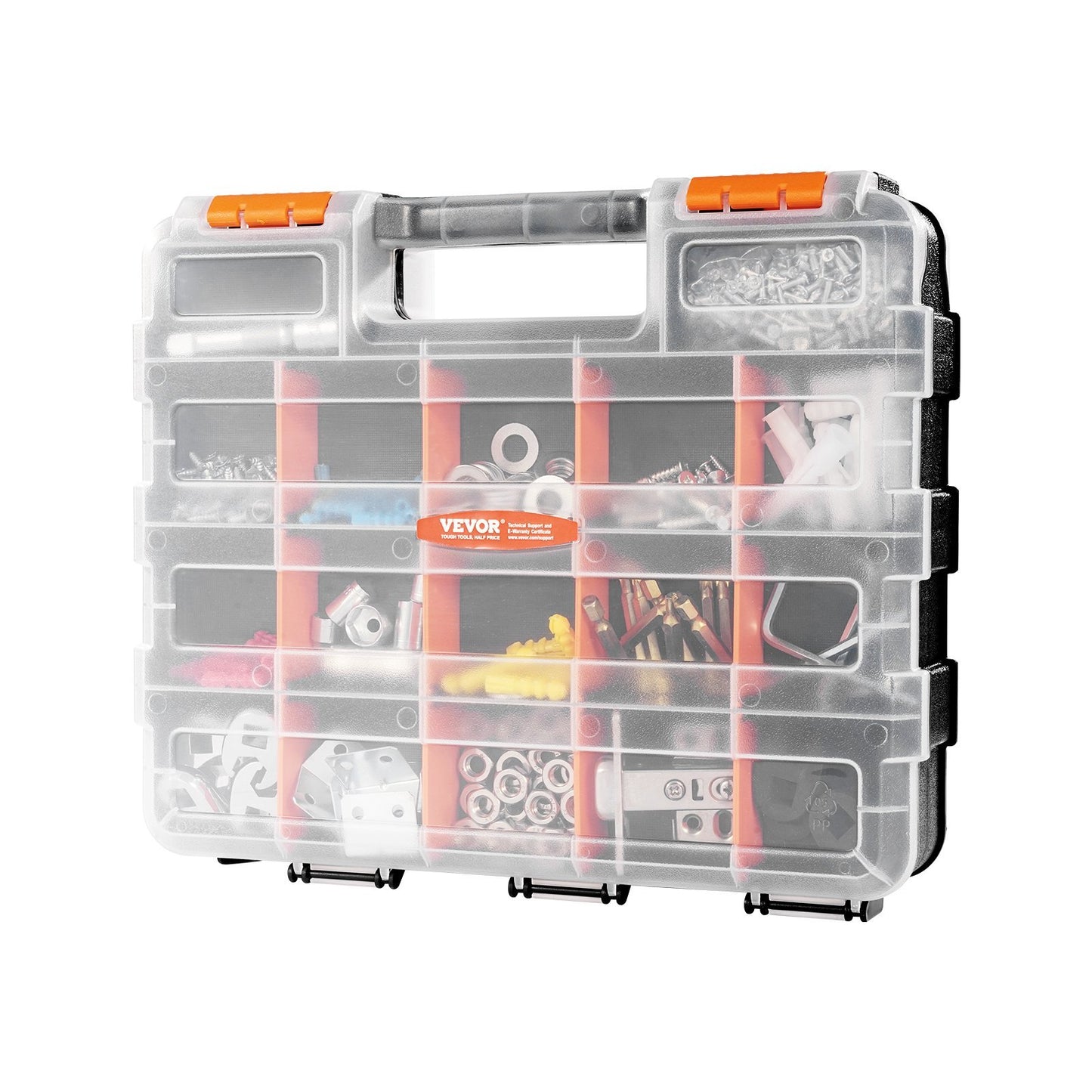 Two-sided Small Parts Organizer 34-Compartment Double-Sided PP Hardware Organizer Box