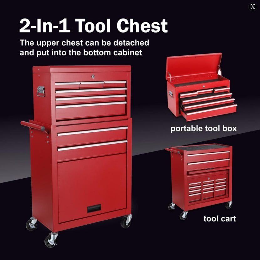 8 DRAWERS TOOL CABINET COMBO