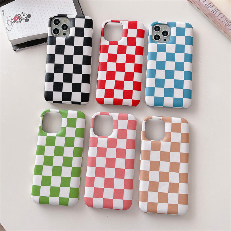 Checkerboard Air Cushion Leather Phone Case