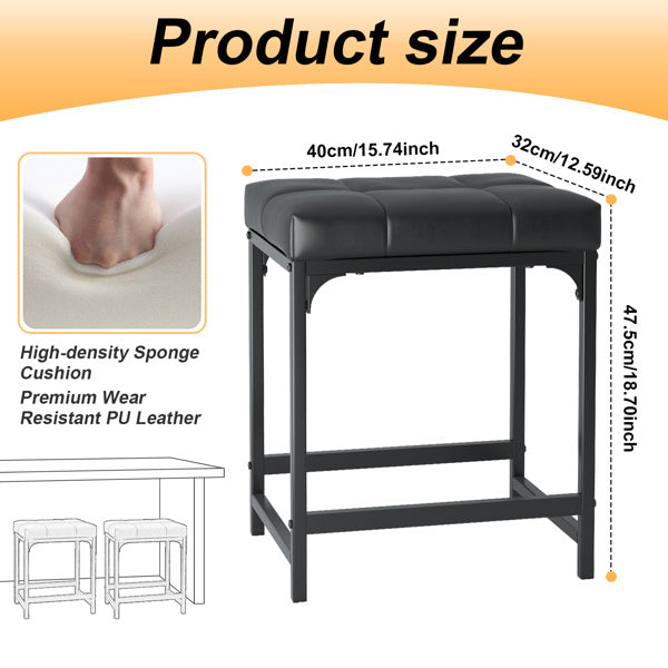 2 Sheets, Faux Leather Makeup Stool
