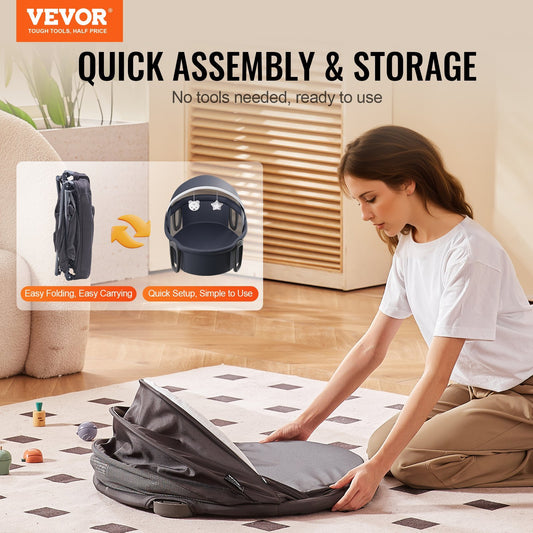 VEVOR Portable Baby Bassinet On-The-Go Folding Baby Dome With Canopy And Toys