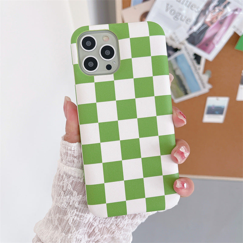Checkerboard Air Cushion Leather Phone Case