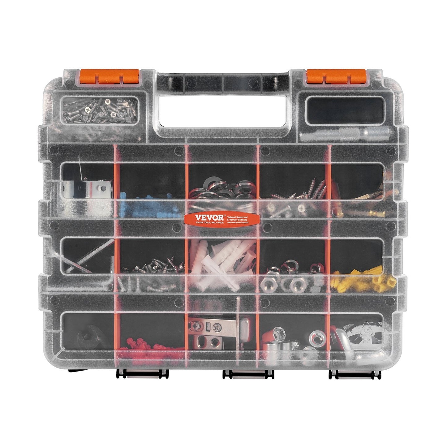 Two-sided Small Parts Organizer 34-Compartment Double-Sided PP Hardware Organizer Box