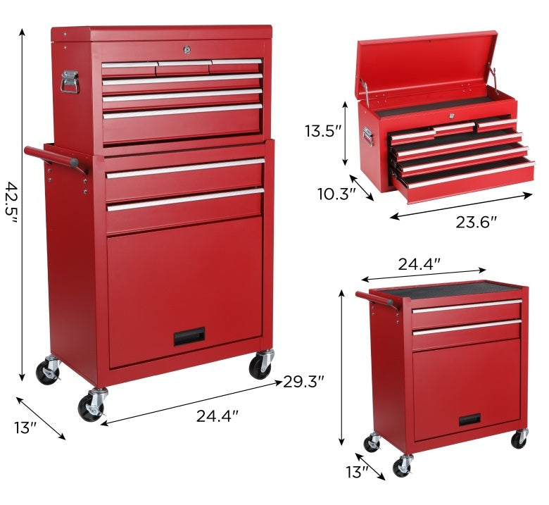 8 DRAWERS TOOL CABINET COMBO
