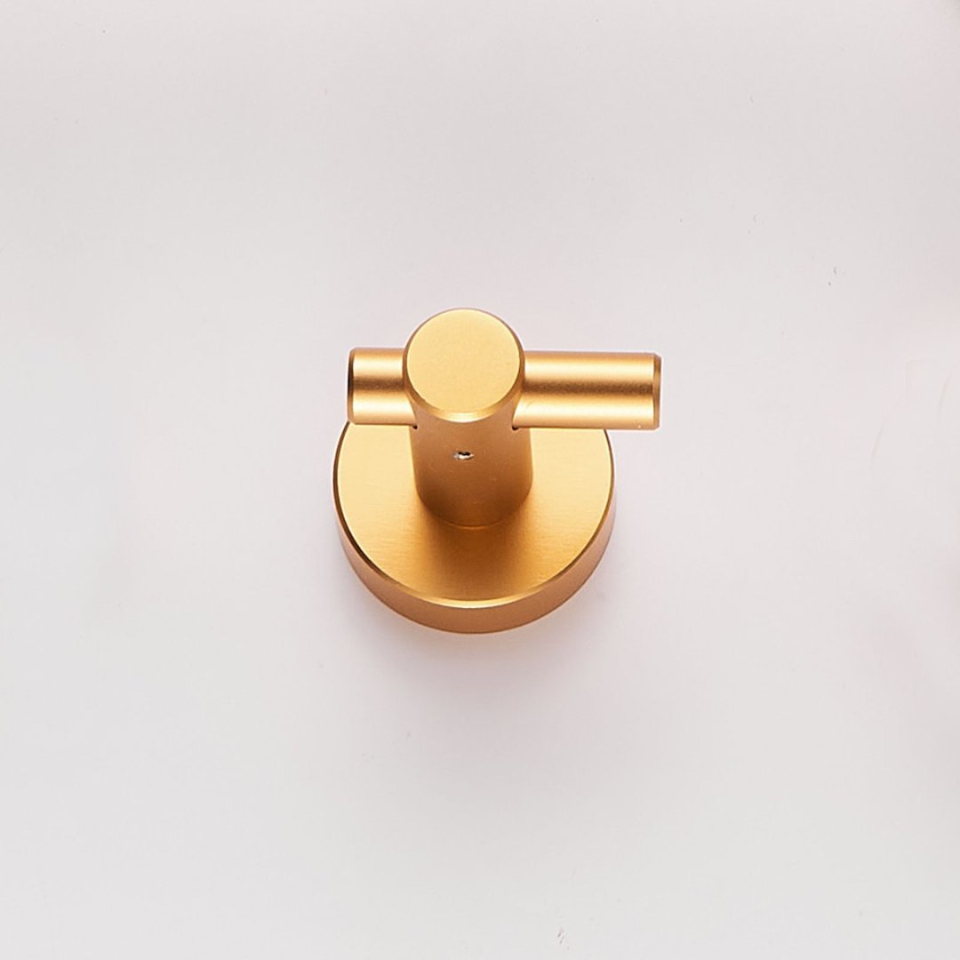 Round Base Wall Hanging Hook With Screws- Brushed Gold Hook, 4 Pack, For Entry Shoe Cabinet, Wardrobe Bathroom Bedroom Furniture Hardware