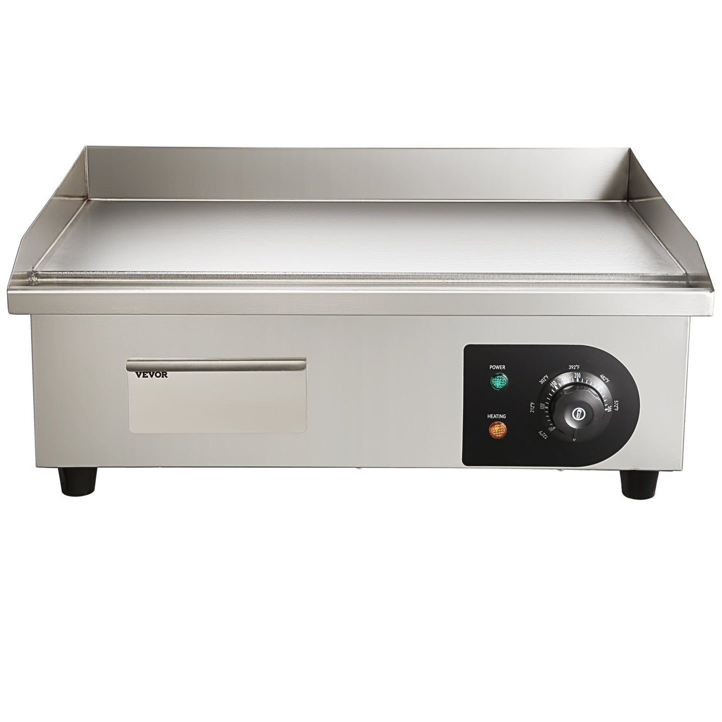 VEVOR ,1600W Countertop Flat Top  Steel Teppanyaki Grill With Iron Cooking Plate Adjustable Temp Control 2 Shovels & Brushes, 110V