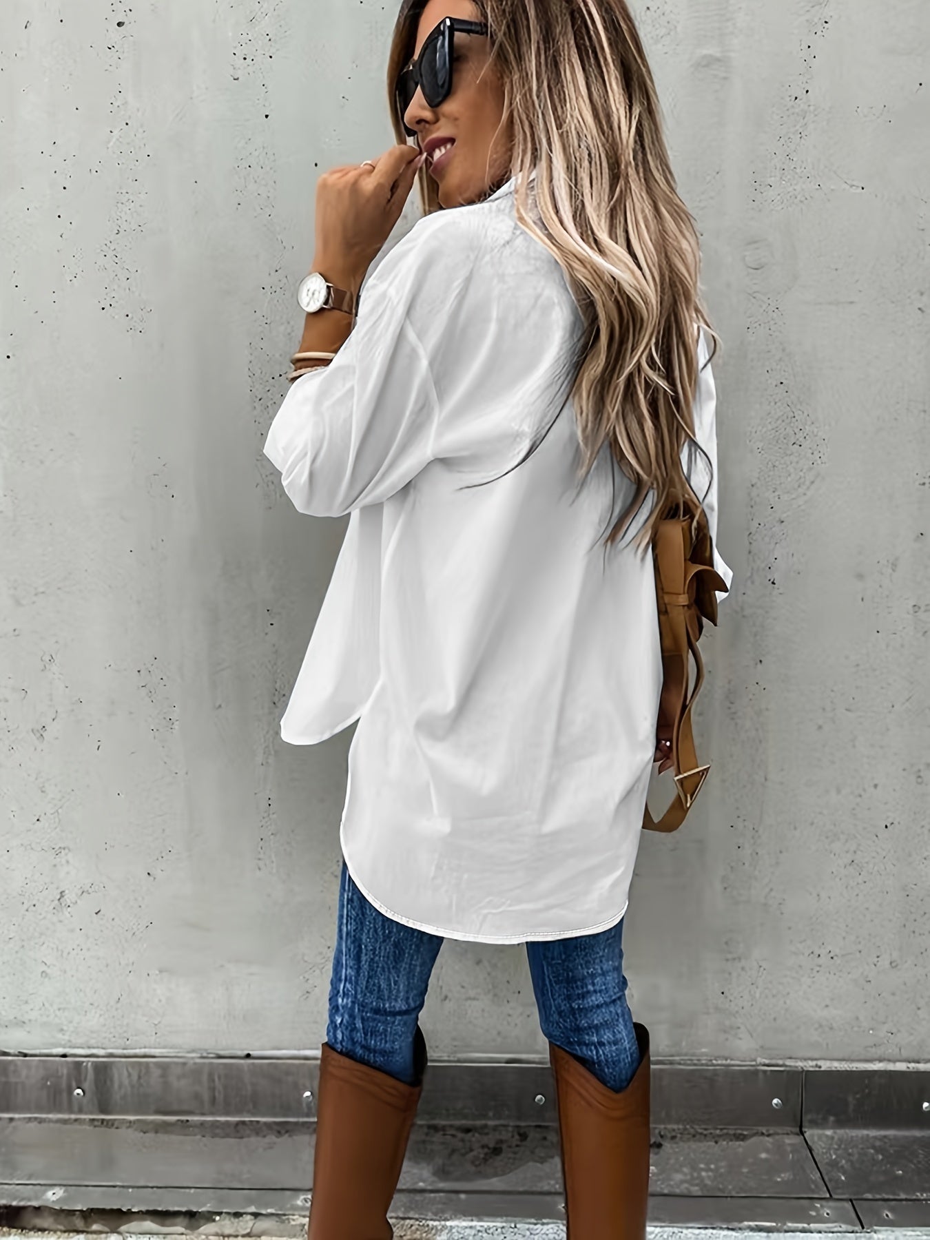 Large Size Two-piece Set Women's Long Sleeve Casual Shirt
