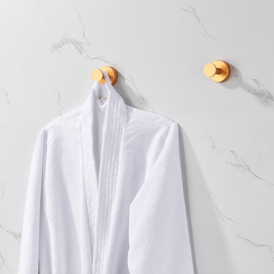 Round Base Wall Hanging Towel Hook With Screws- Brushed Gold Coat Hook, 2 Pack, For Entry Shoe Cabinet, Wardrobe Bathroom Bedroom Furniture Hardware