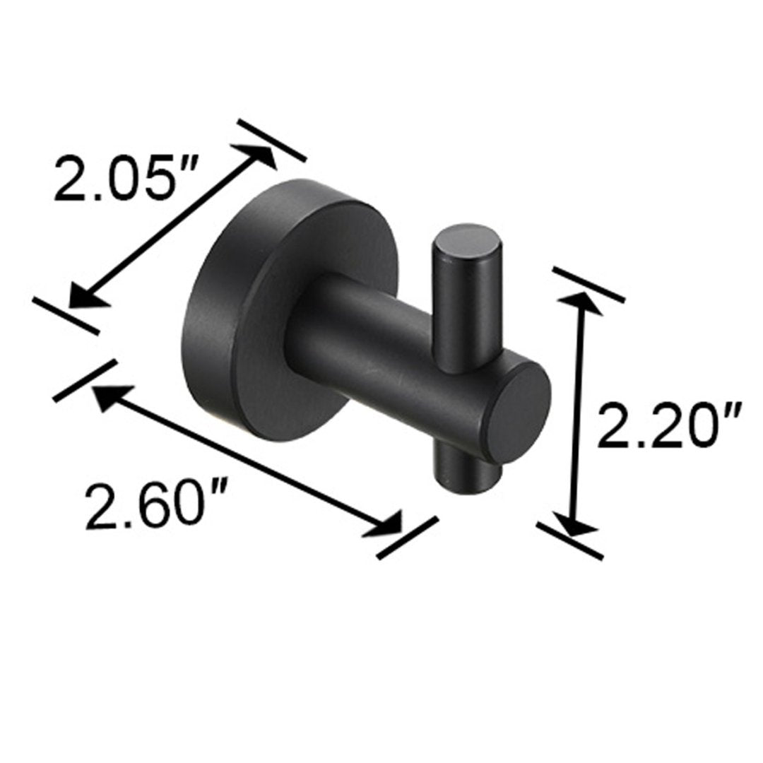 Round Base Wall Hanging Hook With Screws- Matte Black Hook, 2 Pack, For Entry Shoe Cabinet, Wardrobe Bathroom Bedroom Furniture Hardware