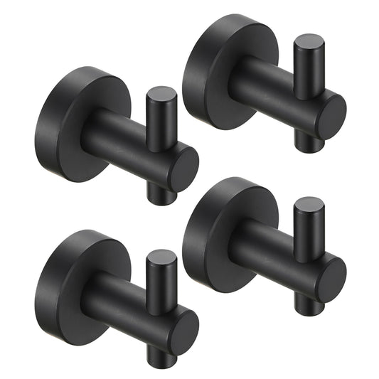 Round Base Wall Hook With Screws  Matte Black Hook, 4-piece Set, Suitable For Entry-level Shoe Cabinets, Wardrobes, Bathrooms, Bedrooms, Furniture Hardware, Cannot Be Shipped On Weekends