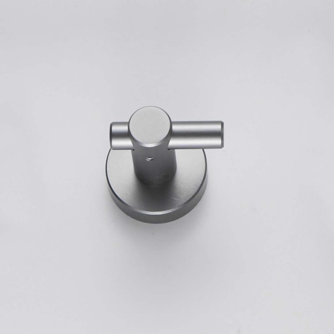 Round Base Wall Hanging Hook - Gun Grey Hook, 2 Pack, For Entry Shoe Cabinet, Wardrobe Bathroom Bedroom Furniture Hardware